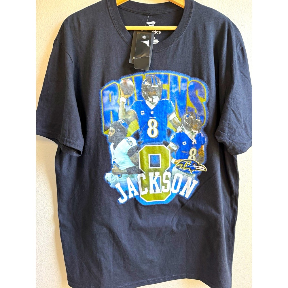 Fanatics NFL Baltimore Ravens Lamar Jackson #8 Black Shirt Size XL